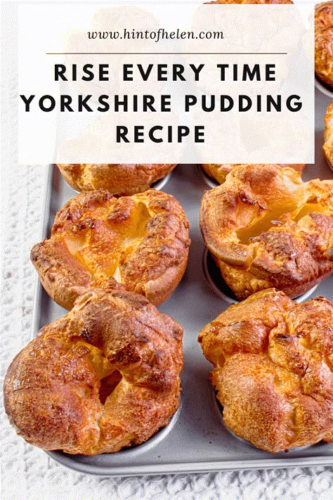 Easy Yorkshire Pudding Recipe | Roast Dinner | Hint Of Helen Best Yorkshire Pudding Recipe, Best Yorkshire Pudding, Easy Yorkshire Pudding, Easy Yorkshire Pudding Recipe, English Roast, Yorkshire Pudding Recipe, Cheesy Chips, Crowd Recipes, Easy Pudding Recipes