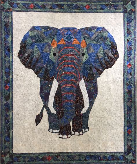 Elephant Abstractions Quilt, Elephant Quilts Pattern, Elephant Quilt, Landscape Quilt, Landscape Quilts, Quilt Festival, Animal Quilts, Craft Patterns, Quilt Block Patterns