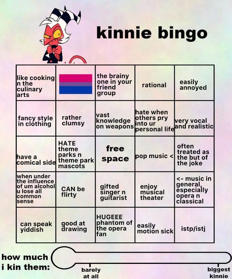 Helluva Boss Oc Template, Helluva Boss Kinnie Bingo, Hazbin Hotel Kinnie Bingo, Random Bingo, Kin Bingo, Oc Template, Kinnie Bingo, About Me Template, Bingo Sheets