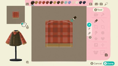 Acnh Clothes Pattern Grid Front And Back, Acnh Custom Design Clothes Grid, Animal Crossing Grid Design Clothes, Acnh Design Grid Clothes, Acnh Clothes Pattern Grid Sweater, Acnh Clothes Pattern Grid Fall, Animal Crossing Clothing Designs Grid, Acnh Sweater Pixel Grid, Island Theme