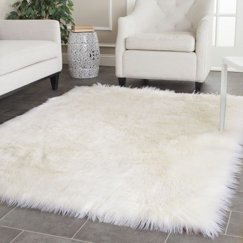 An area rug that looks like it came straight from Pinterest heaven. | 21 Awesome Products From Amazon To Put On Your Wishlist White Faux Fur Rug, Faux Sheepskin Rug, Fur Carpet, Carpet Ideas, Cheap Carpet, Faux Fur Rug, White Carpet, Plush Area Rugs, Sheep Skin