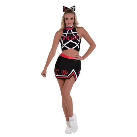 Complete Package: With This Purchase, You'll Receive A Top, Skirt, And Hair Bow - Everything You Need For A Stunning Halloween Ensemble. No Need To Stress Over Finding The Right Accessories - We've Got You Covered. A Perfect Fit: Available In An Extra Large (14-16) Size, This 1 Set Costume Is Designed To Flatter Your Curves And Showcase Attention To Detail. Be The Envy Of The Event With This Elegant And Eye-Catching Design. Ideal For Any Spooky Occasion: Whether Attending A Halloween Party, Hosting A Themed Event, Or Conquering Haunted Houses, This Costume Is Your Go-To Choice For A Night Of Frightful Fun And Fashion. Stand Out In Style: The Black Evil Spirit Women's Costume Is Perfect For T Costume Accessories Diy, Party Hosting, Cheerleading Hairstyles, Cheerleader Costume, Fashion Stand, Bow Hairstyle, Haunted Houses, Halloween Looks, Costume Shop