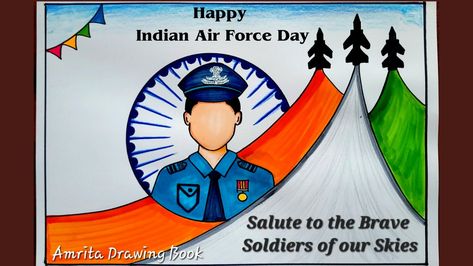 #indianairforceday #airforceday #indianairforcedaydrawing #indianairforcedayposter #drawing #amritadrawingbook #howtodraw #poster #easydrawing #posterdrawing #postermaking #chartmaking #competition Indian Air Force Drawing, Air Force Day Poster, Air Force Drawings, Indian Air Force Day Poster, Armed Forces Flag Day, Indian Air Force Day, Drawing Topics, Soldier Poster, Air Force Day