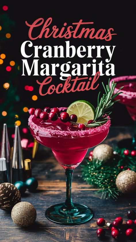 "Celebrate the holiday season with this delicious Christmas Cranberry Margarita Cocktail! This festive cocktail combines the tartness of cranberries with the classic margarita flavor, making it a perfect addition to your holiday drinks lineup. Ideal for winter gatherings, this vibrant drink is a must-try for anyone looking for unique Christmas recipes. Cheers to delightful cranberry margaritas and unforgettable festive celebrations!" Batch Cranberry Margarita, Christmas Cranberry Margarita, Unique Christmas Recipes, Cranberry Margarita Recipe, Cranberry Margaritas, Easy Holiday Drinks, Holiday Margaritas, Cranberry Cocktail Recipe, Christmas Margarita