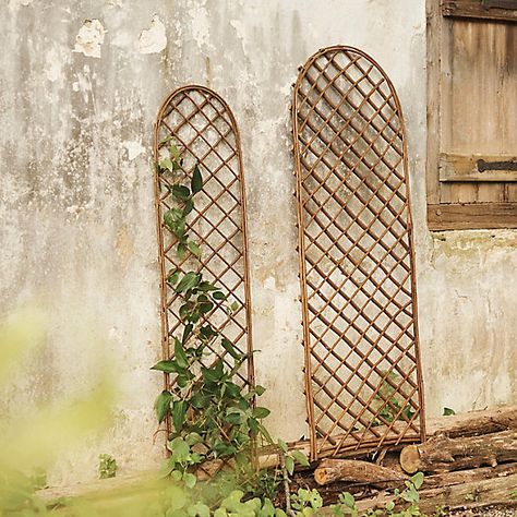 Rounded Top Willow Trellis, Small - Terrain Willow Trellis, Panel Trellis, Wood Lattice, Wall Trellis, Trellis Design, Rustic Flowers, Garden Accents, Garden Trellis, Perfect Garden