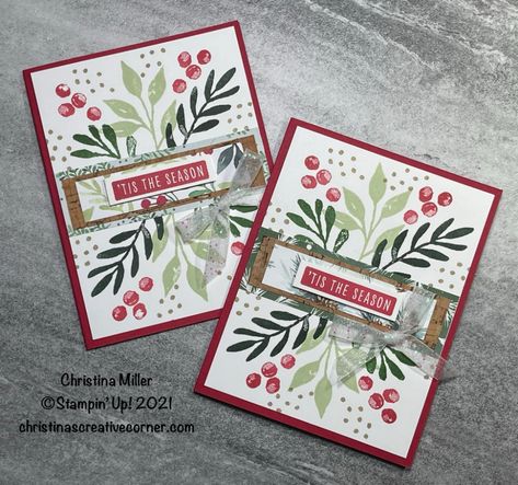 ‘Tis the season… – Christina's Creative Corner Painted Christmas Dsp, Papercraft Christmas Cards, Simple Holiday Cards, Painted Christmas Cards, Christmas Card Crafts, Creative Corner, Stampin Up Christmas, Simple Holidays, Specialty Paper