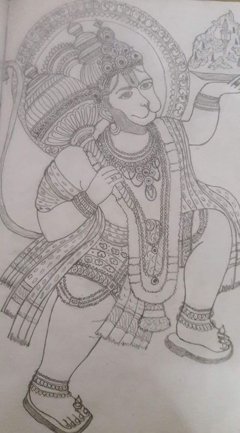 Hanuman Hanuman Dada Drawing, Hanuman Face Drawing, Hanumanji Drawing, Angry Hanuman, Hindu Sketches, Lord Hanuman Drawing, Hanuman Face, Hanuman Drawing, Mural Sketch