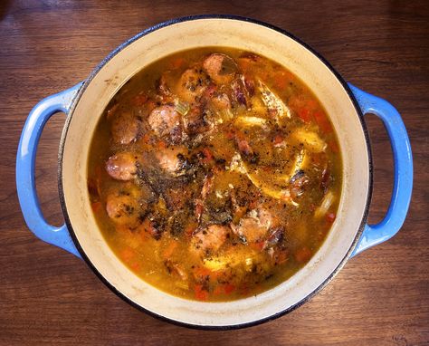 Red Bean Gumbo, Bean Gumbo, Gumbo Recipe, Red Bean, Andouille, Cajun Recipes, Red Beans, Gumbo, Soup Recipes