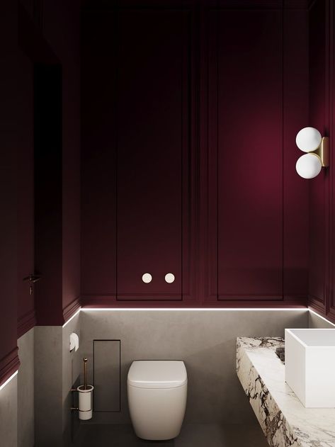 Wine Color Bathroom, Deep Red Bathroom, Living Room Ideas Fireplace, Small Bathroom Lighting Ceiling, Small Bathroom Lighting Over Mirror, Ceiling Living Room Ideas, Small Bathroom Lighting, Dining Room Vanity, Boho Living Room Coffee Tables