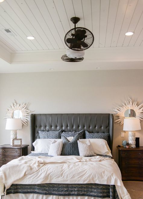 How to Make Your Tray Ceiling Feel Like Home Tray Ceiling Bedroom, Bedroom Ideas For Small Rooms Women, Ceiling Fan Bedroom, White Bedroom Furniture, Ideas Hogar, Tray Ceiling, Woman Bedroom, Shabby Chic Bedrooms, Bedroom Ceiling