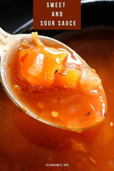 Sweet and sour sauce. | ISLAND SMILE Sweet And Sour Chicken Sauce Recipe, Sweet And Sour Sauce For Chicken, Sweet And Sour Sauce With Pineapple, Sweet N Sour Sauce, Recipe Sweet And Sour Sauce, Sweet And Sour Sauce Recipe, Sweet N Sour Sauce Recipe, Wing Sauce Recipes, Rib Sauce