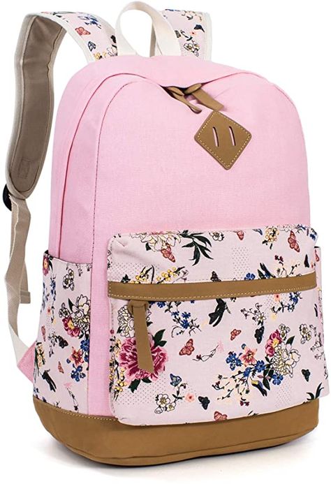 School Backpack College, Cute Backpacks For School, Backpack College, Stylish School Bags, Unique Backpacks, Floral Backpack, Backpack For Teens, Backpack For Women, Vintage Backpacks