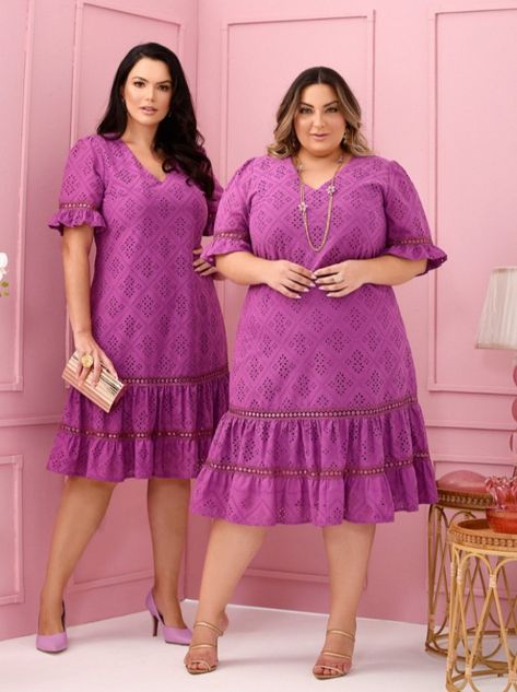 Elegant Dress For Big Size Woman, Plus Size Frocks, Dress For Chubby Ladies, School Summer Outfits, Lace Frocks, Summer Outfits Curvy, Korean Summer Outfits, Maxi Shift Dress, Summer Outfits 2024