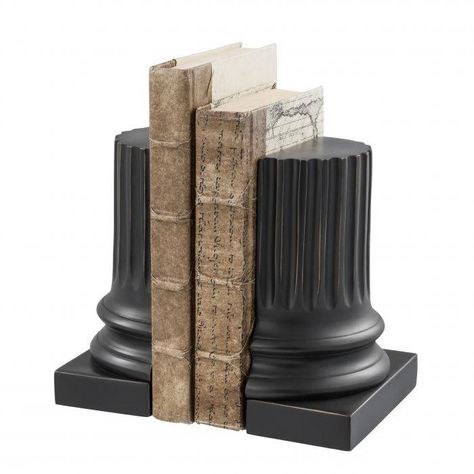 Bronze Bookends (set of 2) | Eichholtz Pillar | OROA Modern Furniture Greek Temples, Fashion Window Display, Doric Column, Wood Bookends, Sticks And Stones, Wedding With Kids, Diy Projects To Try, Ancient Greek, Shelf Decor