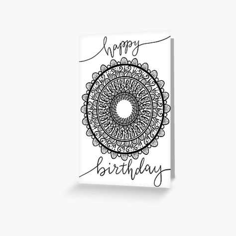 "Happy birthday mandala" Greeting Card by RockeryCottage | Redbubble Mandala Art Greeting Card, Happy Birthday Mandala, Mandala Birthday Cards, Happy Birthday Mandala Art, Happy Birthday Ma, Mandala Sketch, Easy Mandala Drawing, Happy Anniversary Wishes, Teacher Birthday