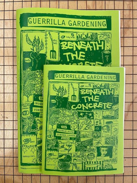 Guerrilla Gardening: Beneath the Concrete | Brand New | Zine | Gardening Animal Zine Design, Zine Back Cover, Zine Design Ideas Inspiration, Zine Front Cover, Zines Aesthetic, Cool Zines, Zine Pages, Zine Binding, Vintage Zines