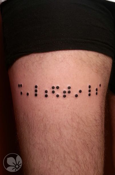 Braille tattoo Brail Tattoo, Braille Tattoo, Spring Tattoo, Personalized Tattoos, Perfect Tattoo, Next Tattoo, Makeup Tattoos, Small Design, Professional Tattoo