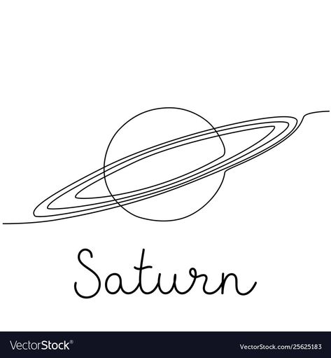 Saturn Line Art, Saturn Sketch, Planet Solar System, Saturn Planet, Sketching Ideas, One Line Drawing, Line Art Design, Minimal Tattoo, Anime Character Drawing