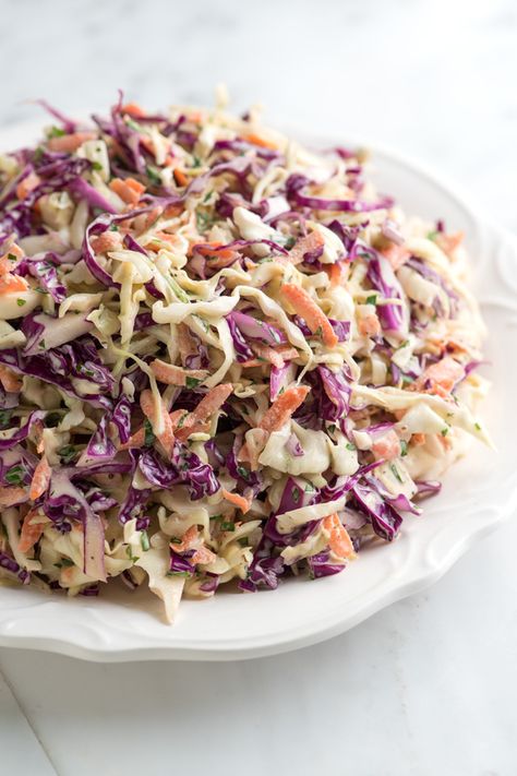 How to Make Joanne's Favorite Coleslaw Recipe from Inspired Taste - Fresh, Lively and Colorful #inspiredtaste Homemade Coleslaw Recipe, Cabbage Coleslaw, Skincare Food, Inspired Taste, Coleslaw Recipes, Coleslaw Dressing, Homemade Coleslaw, Creamy Coleslaw, Cole Slaw