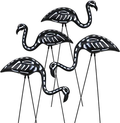 Amazon.com: GIFTEXPRESS 4-Pack Small Halloween Flamingo, Black Flamingo Skeleton, Zombie Flamingos, Skull Flamingo with Stakes for Halloween Lawn Ornaments, Spooky Graveyard Decorations : Patio, Lawn & Garden Spooky Graveyard Decorations, Flamingo Skeleton, Graveyard Decorations, Halloween Flamingo, Patio Flower Pots, Zombie Photo, Black Flamingo, Halloween Attractions, Spooky Graveyard