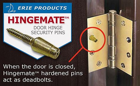 Door Hinge Repair, Record Room, Door Security, Home Security Tips, Hinge Pin, Computer Room, Security Tips, Diy Home Repair, Door Makeover