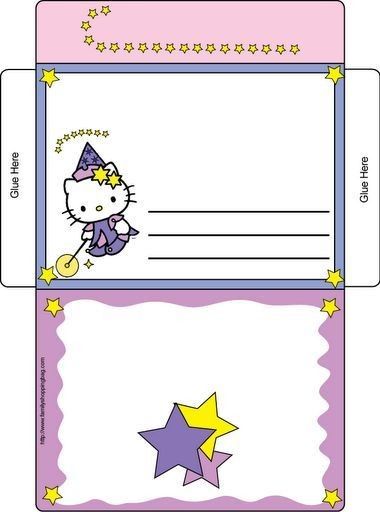 ENVELOPPE HELLO KITTY Sanrio Crafts, Kawaii Envelopes, Hello Kitty Printables, Letter Envelope, Cute Envelopes, Paper Toys Template, Mickey Mouse Parties, Printable Envelope, Hello Kit