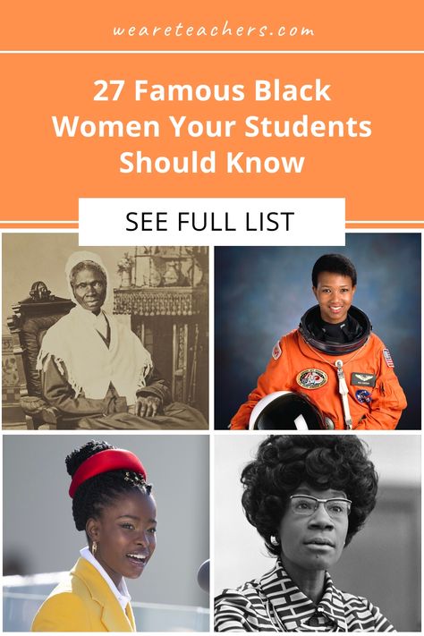 27 Famous Black Women Your Students Should Know Famous Black Women, Women History Month Activities, Famous Black People, Venus And Serena Williams, Sojourner Truth, African American Studies, Inauguration Ceremony, Black Entertainment, Famous Black