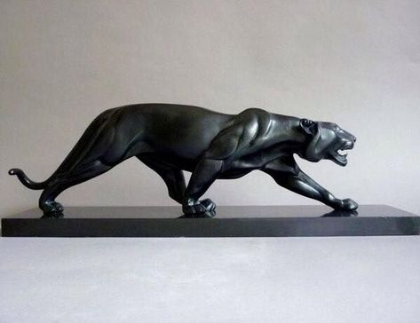 Bronze Panther Statue by Irenee Rochard 1928 Art Deco Cat, Deco Statue, Art Deco Statue, Bronze Art, Art Deco Sculpture, Statue Sculpture, Sculpture Metal, Bronze Statue, Art Deco Era