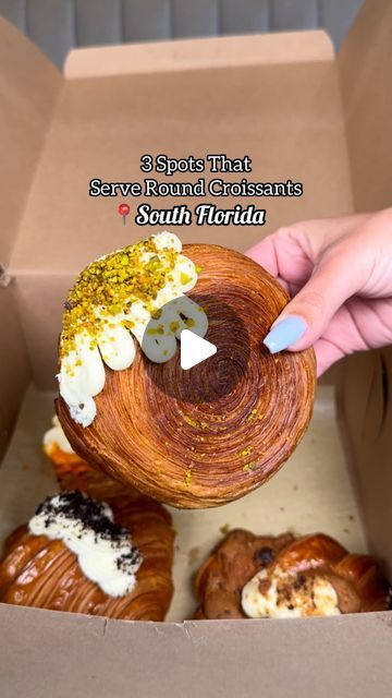 Ivie |  Miami Foodie & Lifestyle 😋 on Instagram: "Here are 3 spots that serve Suprême Croissants aka the viral NYC round circle croissants in South Florida 🥐. Have you tried any of these spots? 
•
#iviethefoodie #miamifoodie #foodiesofmiami #southfloridafoodie #circlecroissants #roundcroissant #supremecroissant #miamifood #southfloridafood #bakerymiami #miamidesserts" Round Croissant, Miami Eats, Miami Food, Round Circle, Have You Tried, South Florida, You Tried, Miami, Florida