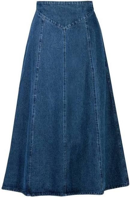 Denim Skirt Pattern, A Line Denim Skirt, Denim Skirt Outfits, Long Denim Skirt, Sewing Skirts, Denim Maxi Skirt, Jeans Rock, Denim Overalls, Skirt Design