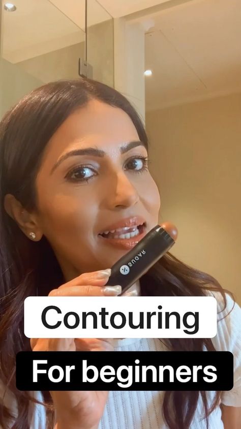 Forehead Contour, Jawline Contour, Half Face Makeup, Easy Contouring, Contouring For Beginners, Cheek Contour, Face Mapping, Cheek Makeup, Contour Stick