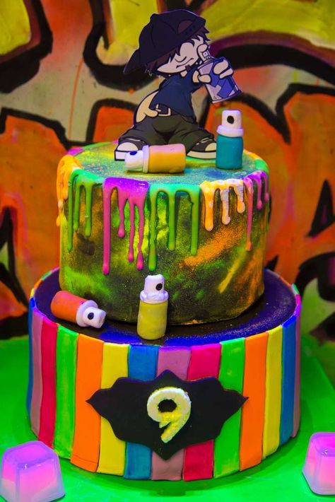 Graffiti Theme Party, Graffiti Birthday Cake, Graffiti Birthday Party Ideas, Graffiti Cake Birthday Parties, Graffiti Cake Topper, Graffiti Party Theme Street Art, Graffiti Birthday, Graffiti Workshop, Urban Party