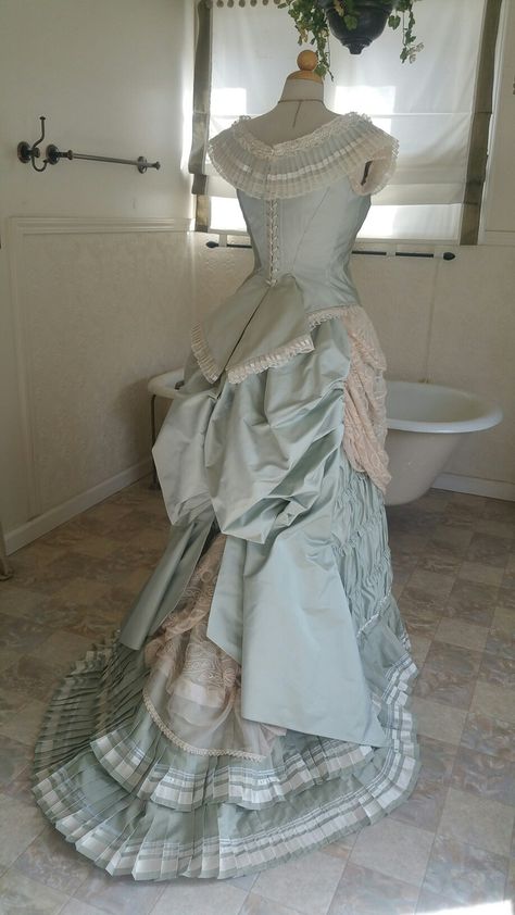 Victorian Middle Class Dress, 1870s Dress Ball Gowns, Victorian Ballgown, 1880s Dress, 1870s Dress, Victorian Era Dresses, Historical Gowns, Vintage Ball Gowns, 1870s Fashion