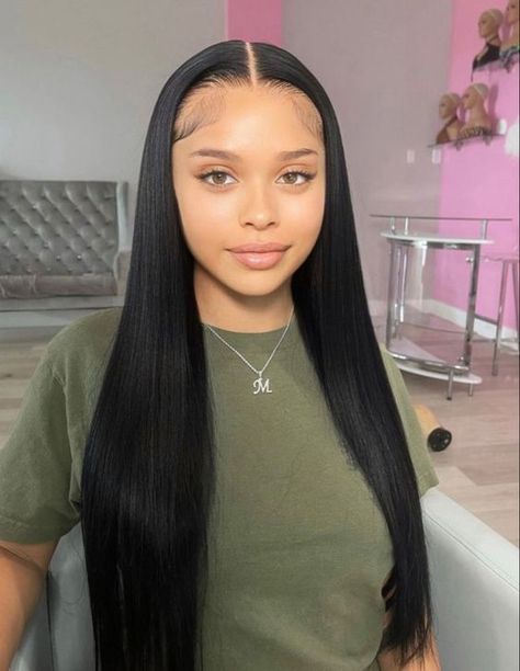 flat iron hairstyles african Americans Affordable Lace Front Wigs, Black Hair Wigs, Frontal Wig Hairstyles, Ethnic Hairstyles, Lace Front Wigs Human Hair, Wigs Human Hair, Hair Laid, Dope Hairstyles, Body Wave Hair