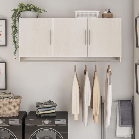 Hanging Wall Cabinet, Utility Area, Forest Creek, Laundry Room Wallpaper, Wash Room, Laundry Cabinets, Laundry Room Renovation, Add Storage, Laundry Essentials