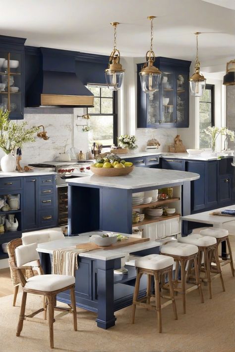 kitchen island, naval sw, 2024 kitchen paint, paint guide Sw Naval, Naval Sw 6244, Alder Wood Kitchen Cabinets, Pine Kitchen Cabinets, Light Wood Dresser, Navy Blue Bedding, Osb Wood, Blue Kitchen Island, Paint Guide