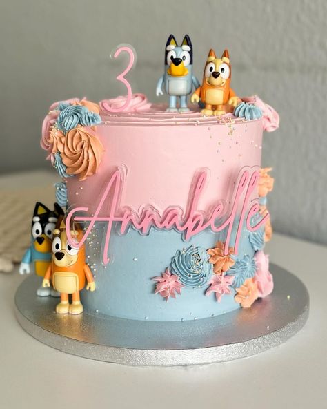 | Bluey 🧡💙🩷 . . #bluey #blueycake #girlcake #happybirthday #littlegirl #cake #cakes #kidscake #bingo #kidstv #instamood #instagood… | Instagram Bluey Strawberries, Bluey Cake Pink, Bingo And Bluey Cake, Bluey Girl Cake, Simple Bluey Cake Ideas, Bluey And Bingo Birthday Cake, Bluey Cake Ideas For A Girl, Bluey Birthday Cake For Girl, Bluey And Bingo Cake