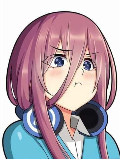 Nakano Miku Pout Face, Nakano Miku, Miku Nakano, Anime Head, Quintessential Quintuplets, 5 Anime, Anime Girlxgirl, Anime Stickers, Cute Little Drawings