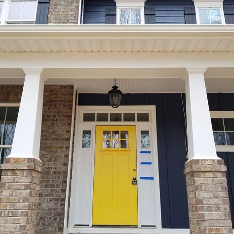 Sherwin Williams Yellow, Yellow Paint Color, Yellow Front Door, Yellow Front Doors, Sherwin Williams Colors, Yellow Paint, Coordinating Colors, Sherwin Williams, Paint Color