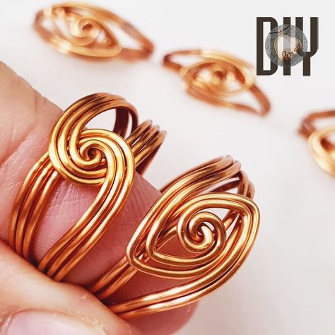 Diy Wire Wrapped Rings Tutorials, Copper Wire Jewelry Diy, Wire Wrapped Jewelry Rings, Copper Jewelry Diy, Diy Wire Wrapped Rings, Jewelry Tutorials Free, Wrapping Stones, Diy Wire Jewelry Rings, Copper Wire Art