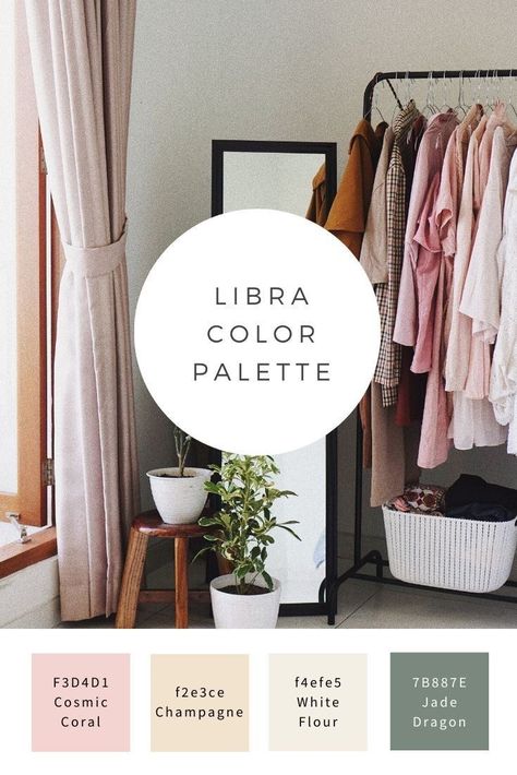 Libra Room Ideas, Libra Home Decor, Libra Bedroom Aesthetic, Libra Room Aesthetic, Libra Color Palette, Libra Bedroom, Zen Color Palette, Zodiac Signs Colors, Zodiac Houses