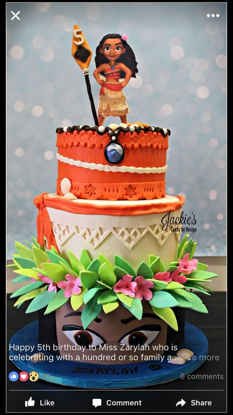 That's a beautiful cake. Love the details. Moana Cakes, Moana Birthday Ideas, Moana Birthday Party Ideas, Moana Birthday Cake, Moana Party Ideas, Moana Cake, Moana Themed Party, Moana Theme, Moana Birthday Party