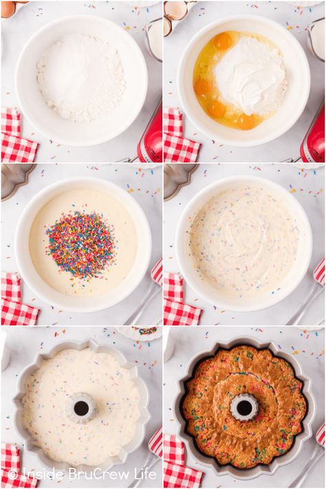 Make this Funfetti Bundt Cake if you are looking for a fun and delicious way to celebrate any occasion. It is easy to make and tastes amazing. Confetti Bundt Cake Recipes, Confetti Bundt Cake, Funfetti Bundt Cake, Pound Cake Recipes Easy, Vanilla Mug Cakes, Funfetti Cake Mix, Nothing Bundt, Nothing Bundt Cakes, Bundt Cake Recipe