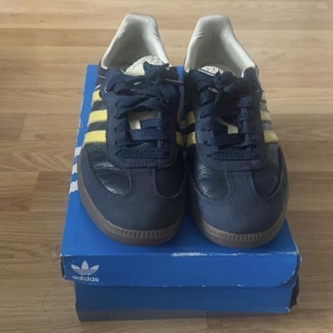 Adidas wales Bonner samba Blue/cream/yellow Uk... - Depop Yellow Sambas, Blue Sambas, Sambas Outfit, Wales Bonner Samba, Adidas Wales Bonner, Yellow Adidas, Wales Bonner, Cream Yellow, Adidas Samba