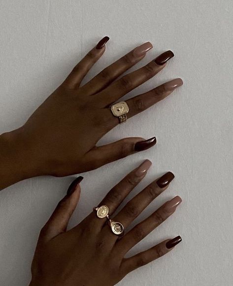 Neutral Nail Designs, Brown Acrylic Nails, Brown Nails Design, Summer Acrylic Nails, Nail Jewelry, Neutral Nails, Brown Nails, Girls Nails, Minimalist Nails