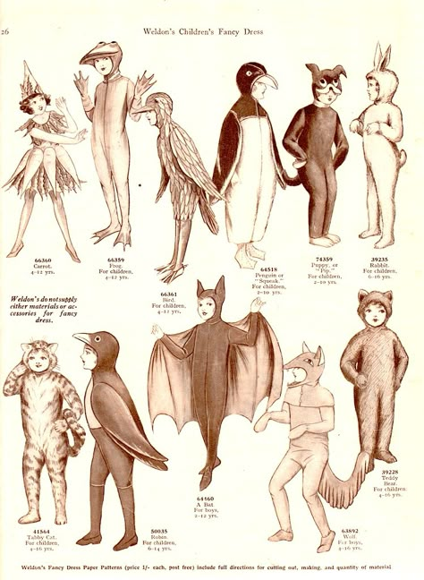 WELDON'S CHILDREN'S FANCY DRESS PATTERNS with Suggested Ages c. 1920s, London, >< 5 of 5 1920s London, Eye Costume, Fancy Dress Patterns, Childrens Fancy Dress, Diy Gifts For Dad, Vintage Halloween Costume, Fantasias Halloween, Arte Inspo, Old Book