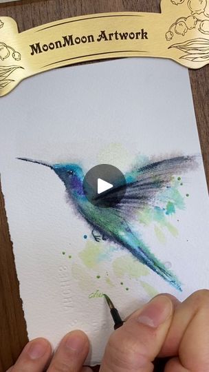 Watercolor Birds Tutorial, Watercolor Hummingbird, Hummingbird Painting, Learn Watercolor Painting, Learn Watercolor, Watercolor Pictures, Cute Paintings, Watercolor Paintings Tutorials, Easy Watercolor