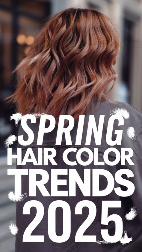 This spring hair color trend for 2025 showcases a stunning golden copper shade on a textured wavy bob. Perfect for anyone seeking a warm, radiant look that complements the lively energy of the season. A must-try style for blending elegance with effortless charm. 💇‍♀️✨ #CopperHair #SpringTrends2025 #WavyBobGoals Trendy Hair 2025 Women, New Trending Hair Colors, Joanna Gaines Hair Color, Summer Time Hair Color, Trending Hair Colors For 2025, Trending Haircolor 2025, Root Beer Hair Color, Best Hair Color Blue Eyes, Best Hair Color For Women In Their 40's