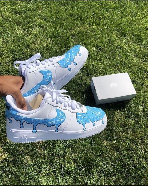 Air Force One Shoes, Blue Drip, Air Force Shoes, Custom Shoes Diy, Nike Shoes Air Force, Jordan Shoes Girls, Custom Nike Shoes, All Nike Shoes, Nike Shoes Jordans