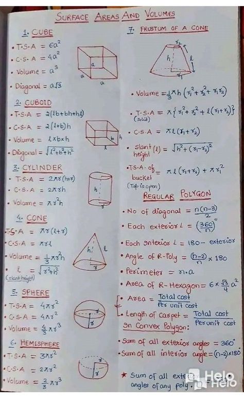 Math Notes Formulas, Engineering Mathematics Notes, All Math Formulas, Maths Geometry Formulas, How To Increase Knowledge, Math Tricks Geometry, Math Basic Formulas, Math Algebra Formulas, Basics Of Mathematics